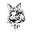 badass bunny on scooter tattoo design idea