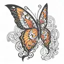 An abstract design symbolizing self-love with butterfly wings incorporated tattoo design idea