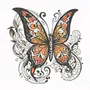 An abstract design symbolizing self-love with butterfly wings incorporated tattoo design idea
