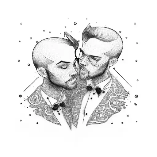 Gay couple tattoo design idea