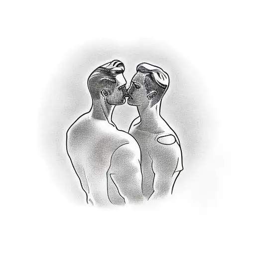 Gay couple tattoo design idea