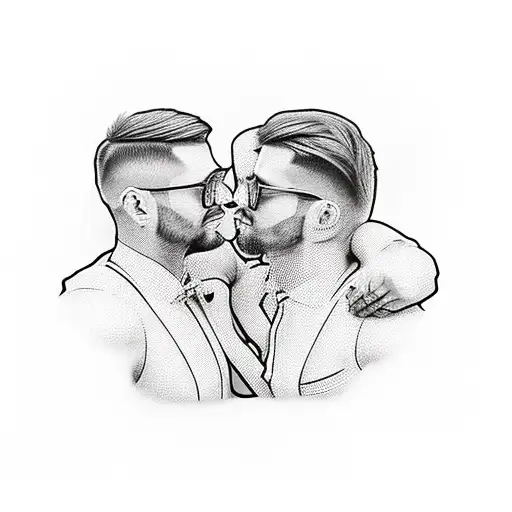 Gay couple tattoo design idea