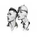 Gay couple tattoo design idea