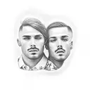 Gay couple tattoo design idea