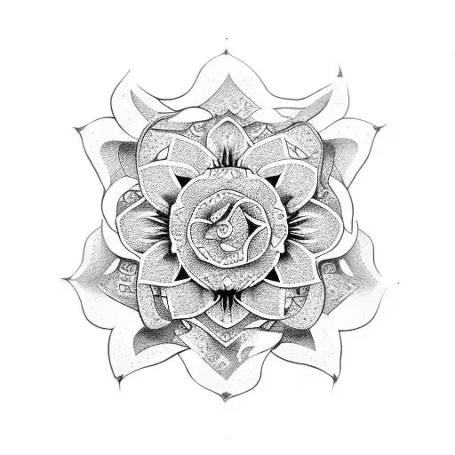 tudor rose tattoo design idea