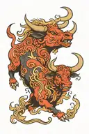 Fire Ox tattoo design idea