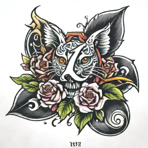 number 787 tattoo design idea
