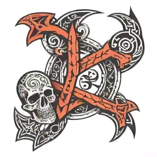 Ancient runes and symbols tattoo design idea