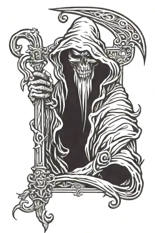 grimace reaper tattoo design idea