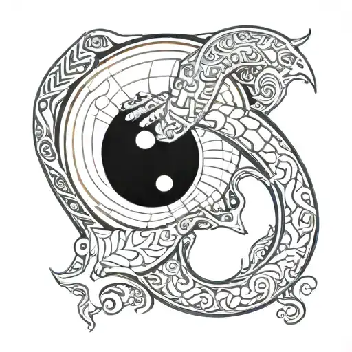 yin yang symbol with boxing glove inside the symbol tattoo design idea