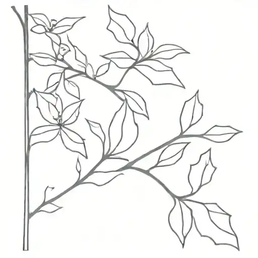 mid century modern  holly branch  tattoo design idea
