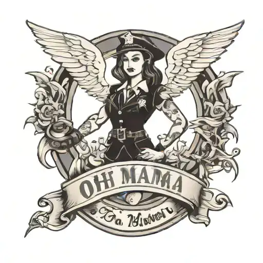 Oh Mama, I'm in fear for my life from the long arm of the law tattoo design idea