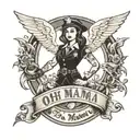 Oh Mama, I'm in fear for my life from the long arm of the law tattoo design idea