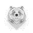 Hindi style bear face tattoo design idea