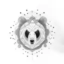 Hindi style bear face tattoo design idea