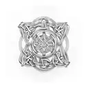 Celtic knotwork intertwined with gears and mechanical elements tattoo design idea