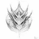 dragon bard queen crown tattoo design idea