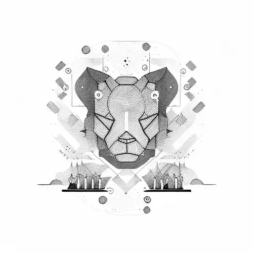 Abstract representation of a successful business deal tattoo design idea