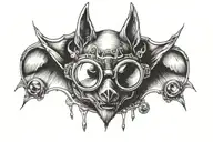 bat with ski goggles tattoo design idea