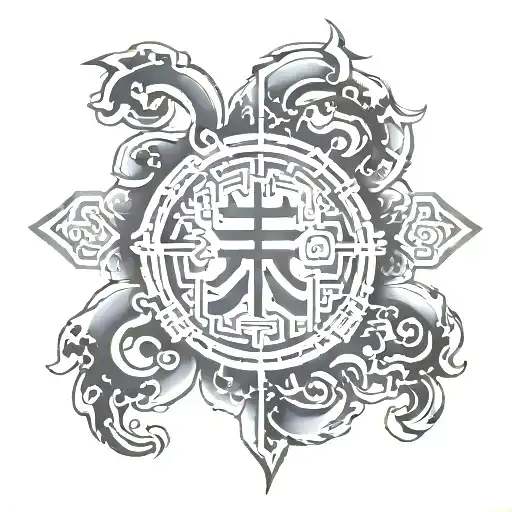Luck and prosperity chinese symbol tattoo design idea
