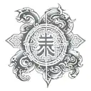 Luck and prosperity chinese symbol tattoo design idea