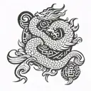 Luck and prosperity chinese symbol tattoo design idea