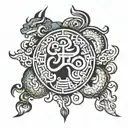 Luck and prosperity chinese symbol tattoo design idea