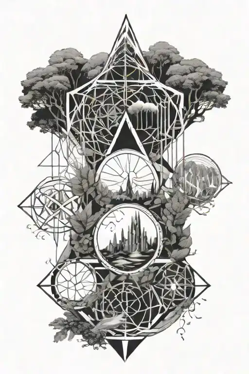 lotr and development skills and nature tattoo design idea
