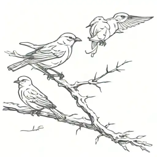 bird silhouettes from a painting  and incorporates golf tattoo design idea