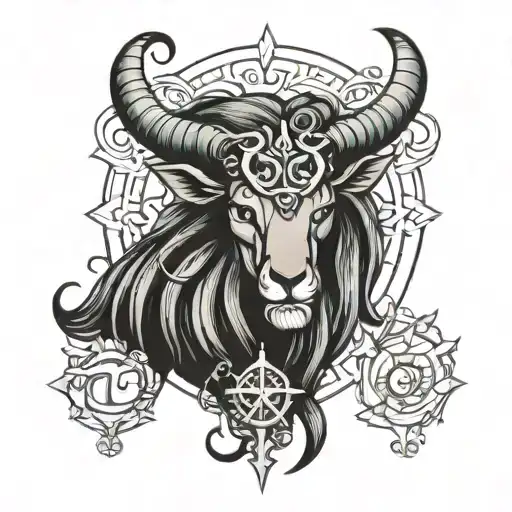 tarus, gemini, capricorn fused tattoo design idea
