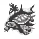 turtle and donkey tattoo design idea