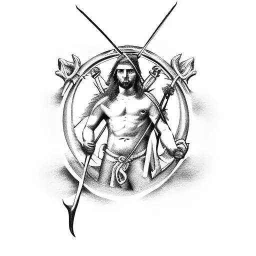 saint sebastian tattoo design idea