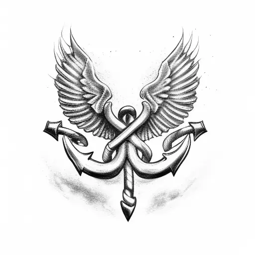 anchor with wings tattoo design idea