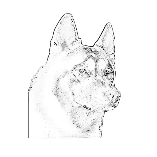 a husky dog tattoo design idea