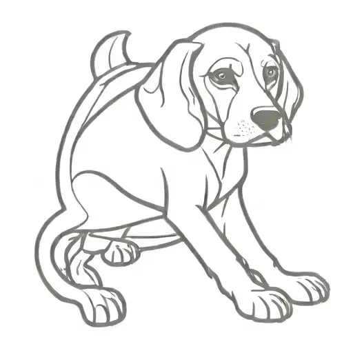 beagle dog tattoo design idea