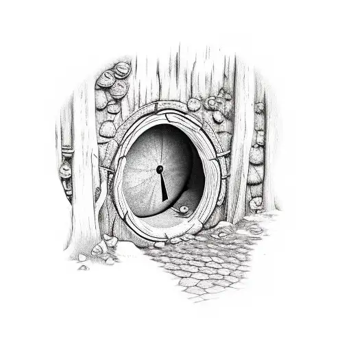 hobbit hole tattoo design idea