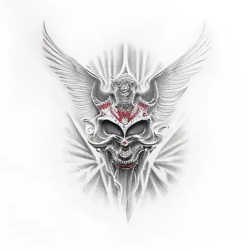 lucifer falling  tattoo design idea