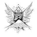 angel falling from sky tattoo design idea
