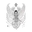 angel falling from sky tattoo design idea