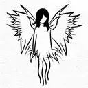 angel falling from sky tattoo design idea