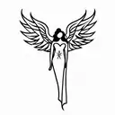 angel falling from sky tattoo design idea