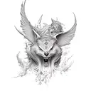 lucifer falling  tattoo design idea