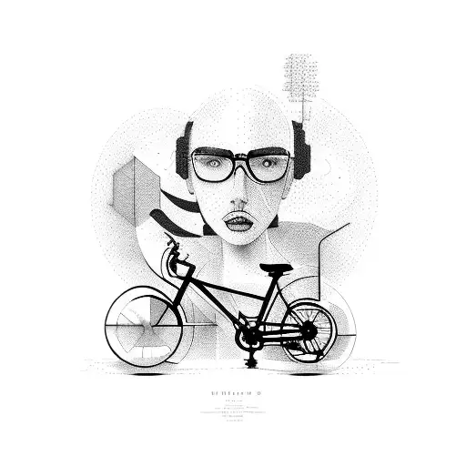 engineering with bikes and computers tattoo design idea