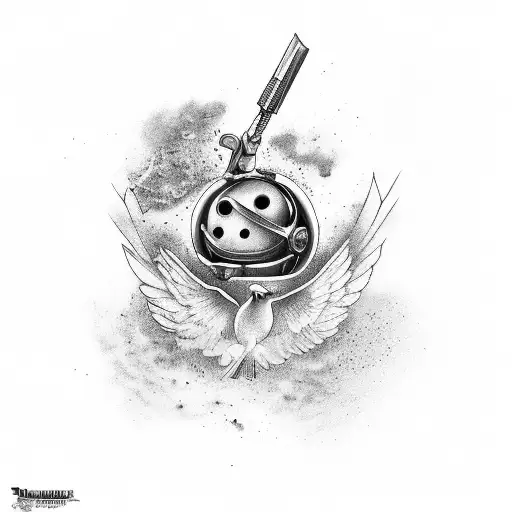 dove and grenade tattoo design idea