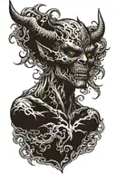 A demon that represents the struggles of living with bipolar disorder tattoo design idea