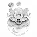 Leon, moon love tattoo design idea