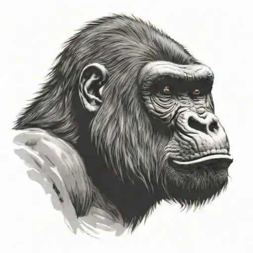 gorilla roaring tattoo design idea