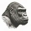 gorilla roaring tattoo design idea