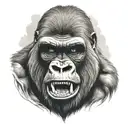 gorilla roaring tattoo design idea