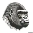 gorilla roaring tattoo design idea